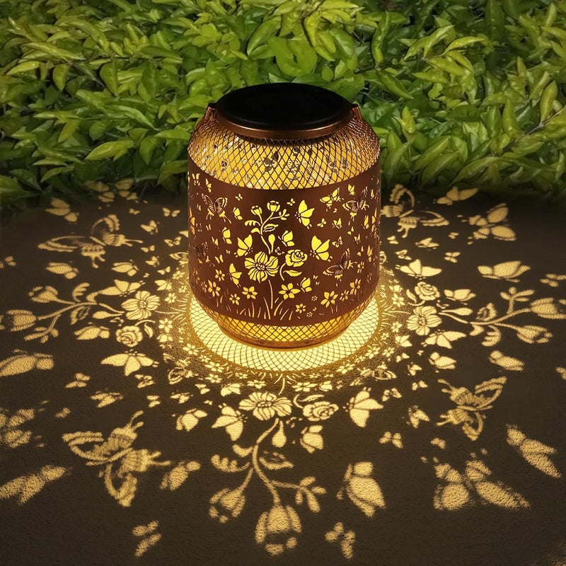 Doogarden Solar Lanterns Outdoor Waterproof Christmas Birthdays Gifts for Women Mom Grandma Butterfly Garden Decor Metal Hanging Solar LED Lights for Patio(Butterfly Swarm) - Image 1